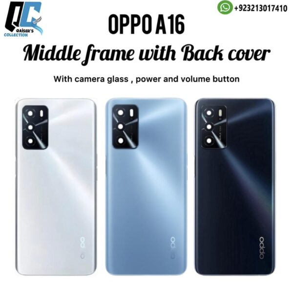 Oppo A16 middle frame with back cover